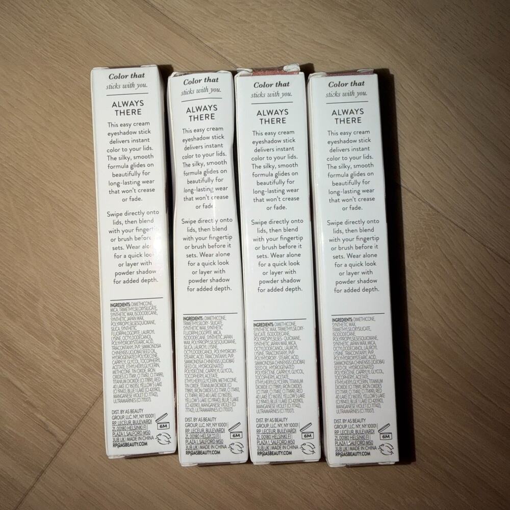 Laura Geller Always There Eyeshadow Stick Lot of 4 Taupe Peach Rosy Candied Almo - Picture 3 of 3